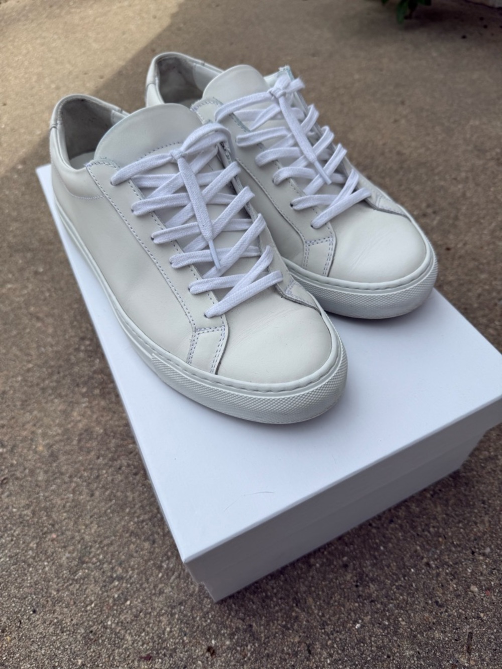 Minimal White Leather Sneakers - Gustin Men’s 7 made in Italy